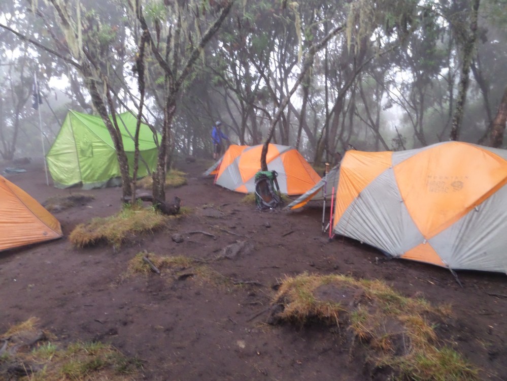 tents night one on Kilimanjaro